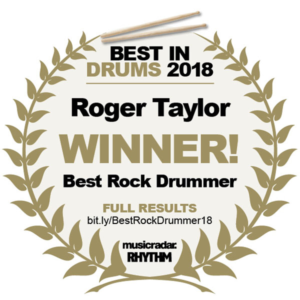 Roger Taylor - Winner Best Rock Drummer Rhythm magazine