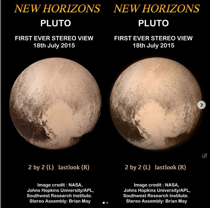 Pluto flyby stereo