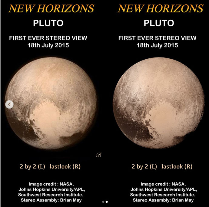 Pluto flyby stereo