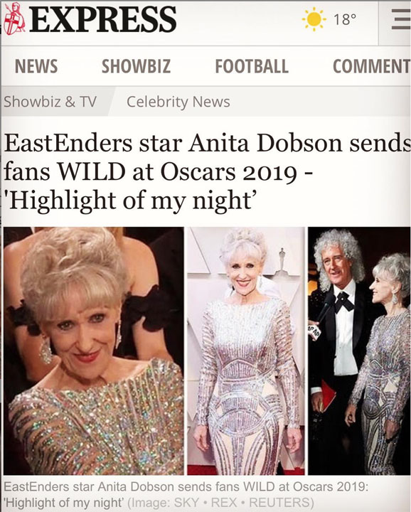 Brian and Anita - Oscars - in Daily Express