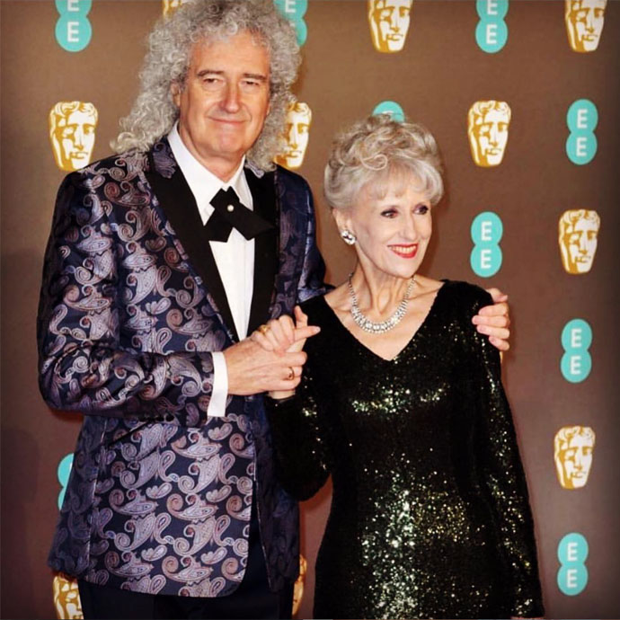 Brian and Anita pose for cameras BAFTA Red Carpet