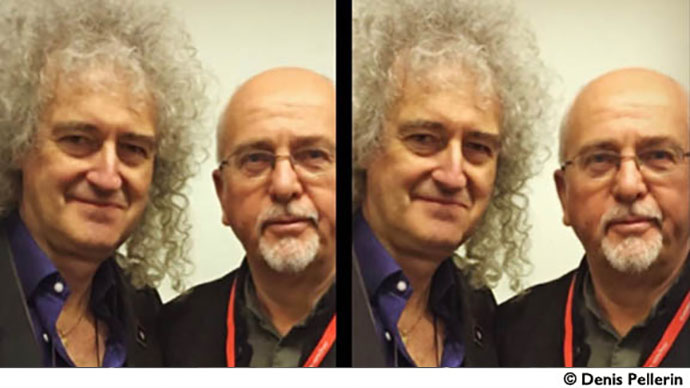 Brian May and Peter Gabriel by Denis Pellerin