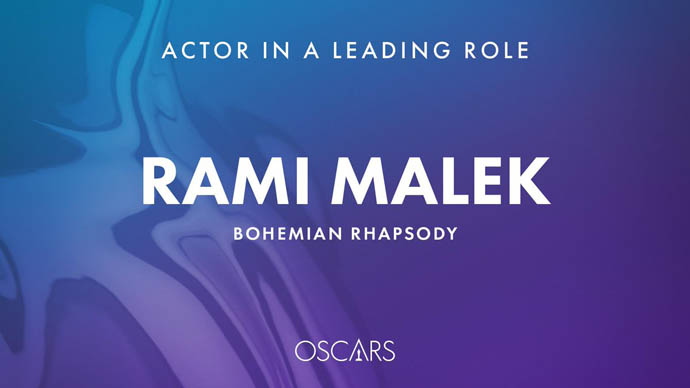 ami Malek - Best Actor in a Leading Role Banner