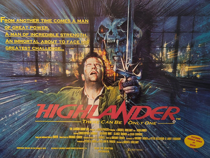 Highlander movie poster USA 1986