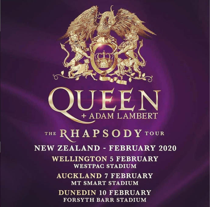 Queen + Adam Lambert New Zealand dates 2020