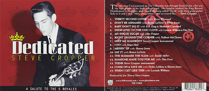 Steve Cropper, Dedicated CD front and back