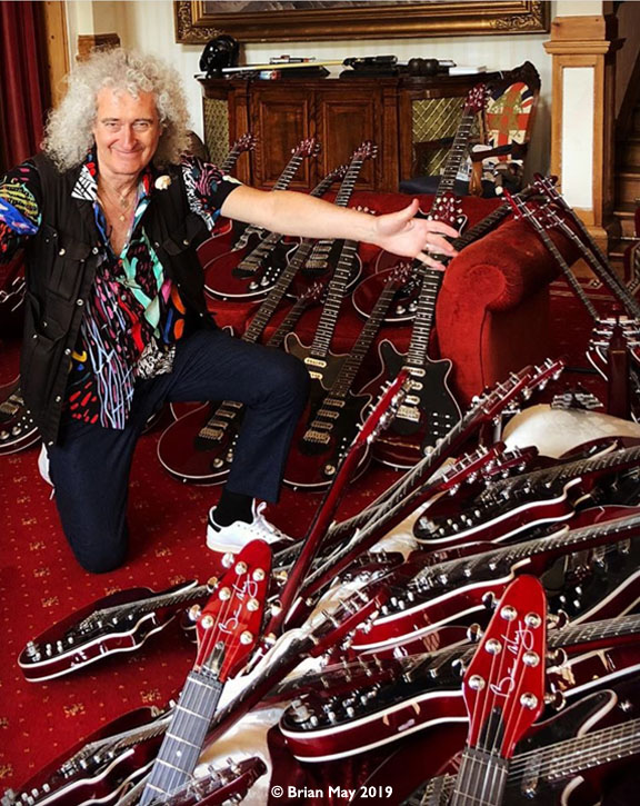 Bri with batch of guitars 30 May 2019