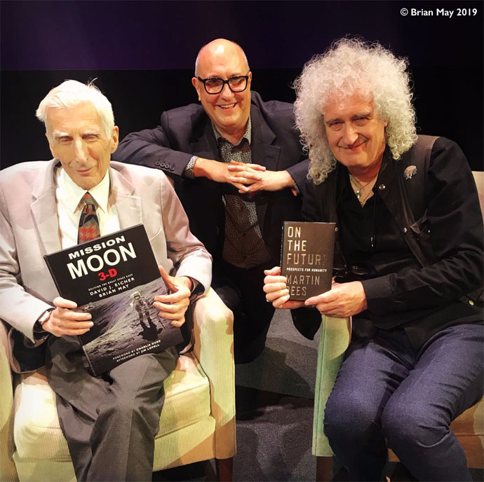 Martin Rees, Roger Highfield and Brian May ready for conversation