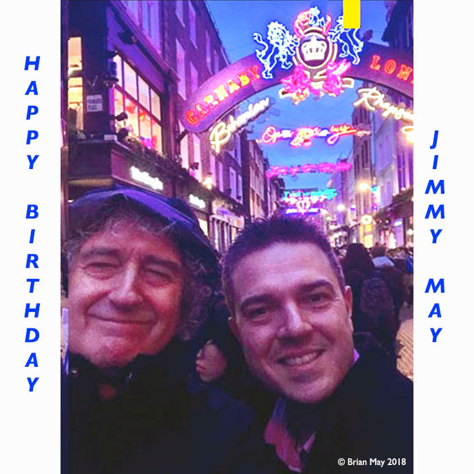 Birthday - Jimmy May - in Carnaby Street with dad, Brian May 2018