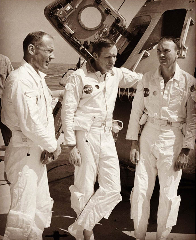 Armstrong, Aldrin and Collins - sepia