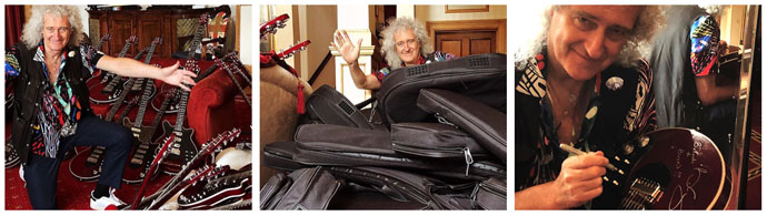 Brian with signed guitars for USA 2019 tour
