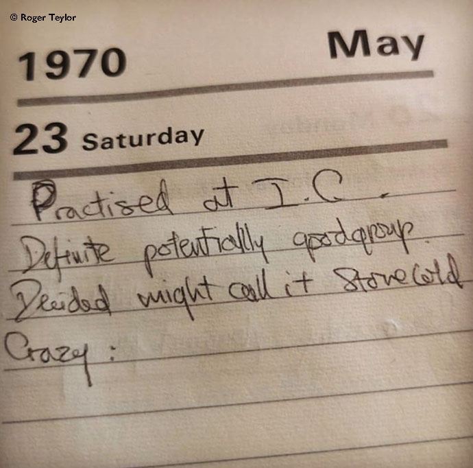 Roger Taylor's Diary 1970 - 01