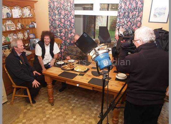 Brian May at home of NFU Cymru deputy president Stephen James