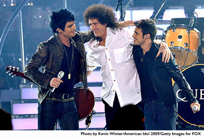 Adam Lambert, Brian May and Kris Allen - AI final 2009 