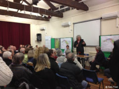Brian May addressed audience at public meeting