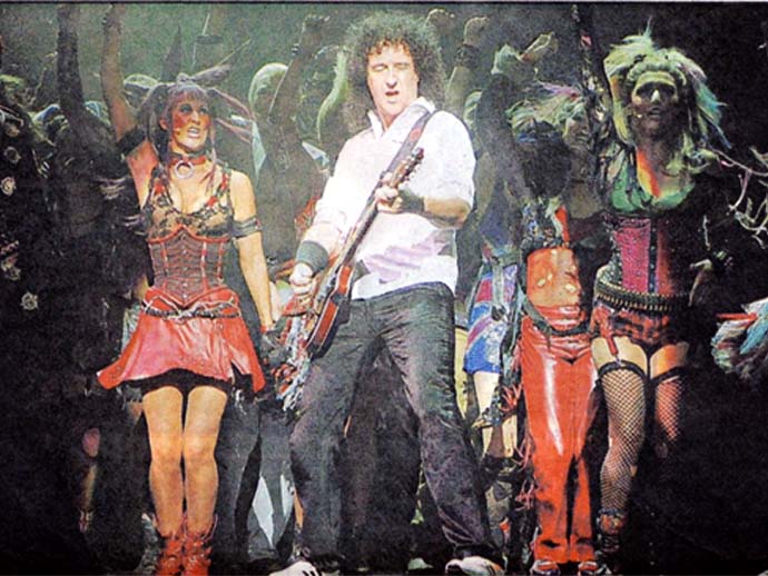 Brian May on stage with Bristol cast