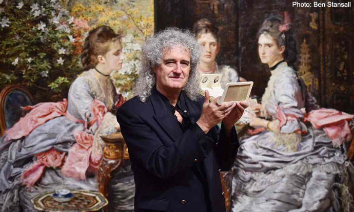 Brian May with viewer - Crinoline painting