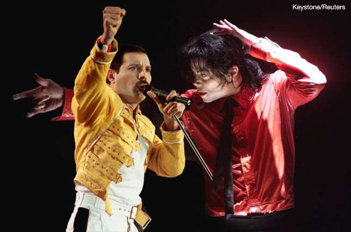 Freddie Mercury and Michael Jackson