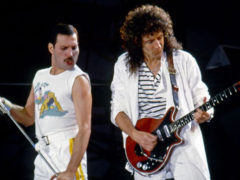 Freddie and Brian on stage