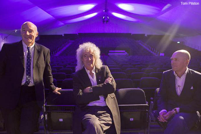 Midge Ure and Brian May, left, at the festival by Tom Pilsto