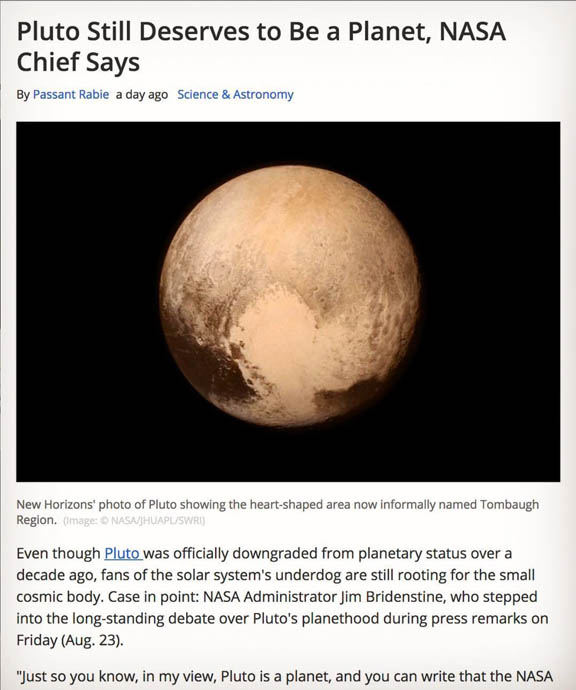 Pluto deserves to be a Planet