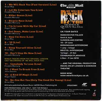 Queen Rock You CD back cover