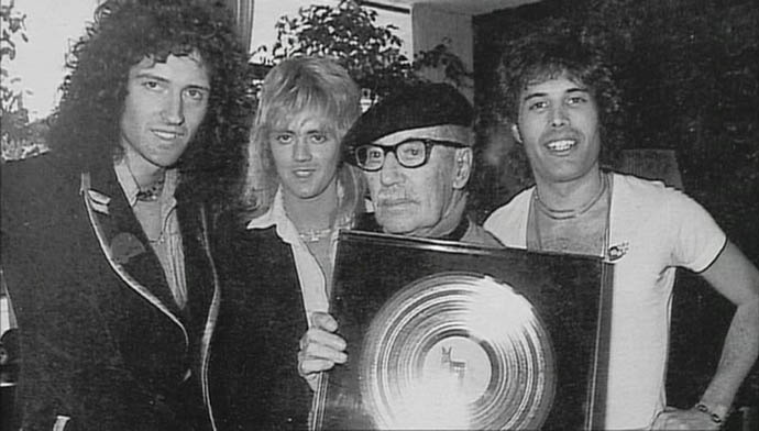 QUEEN-THE GAME-Gold Record Award Presented To QUEEN-Freddie Mercury-Brian  May