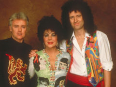 Roger Taylor, Elizabeth Taylor and Brian May