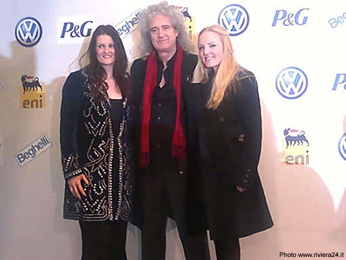 San Remo Press Conference:Irene Fornaciari, Brian May and Kerry Ellis 