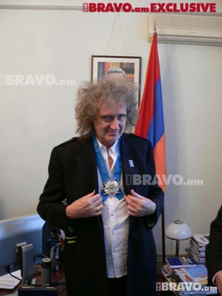 Brian May with Armenian "Order of Honour" 