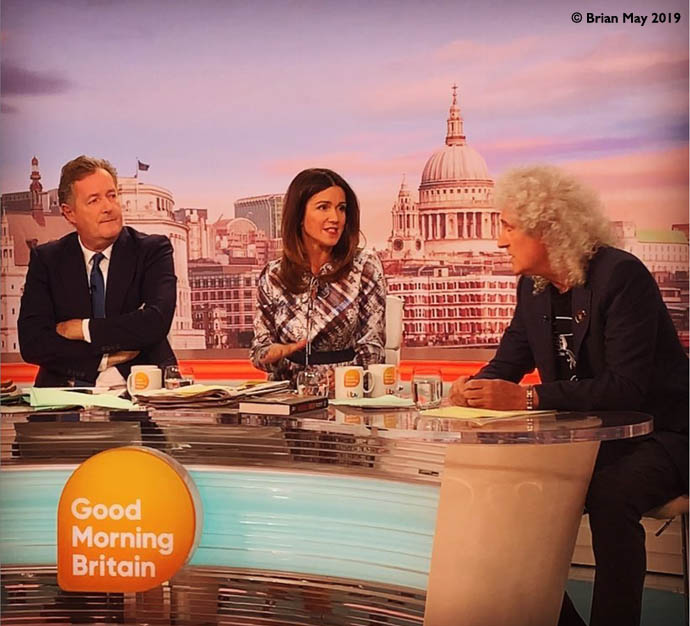 Brian May with Piers Morgan and Susanna Reid, Good Morning Britain 18 September 2019
