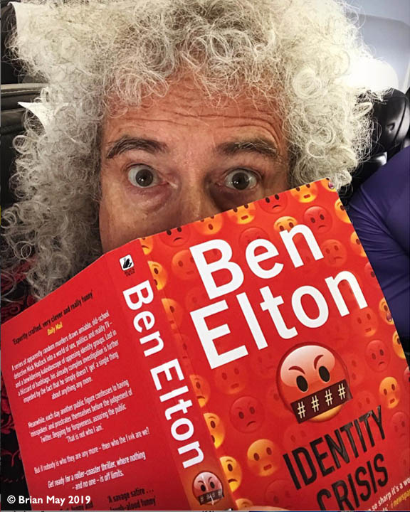 Bri with Ben Elton's Identity Crisis book