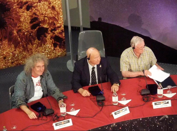 Brian May, Alexei Leonov and Neil Armstrong - panel GTC La Palma