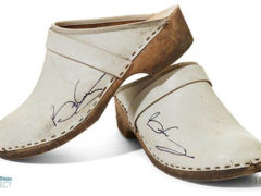 Brian May white clogs