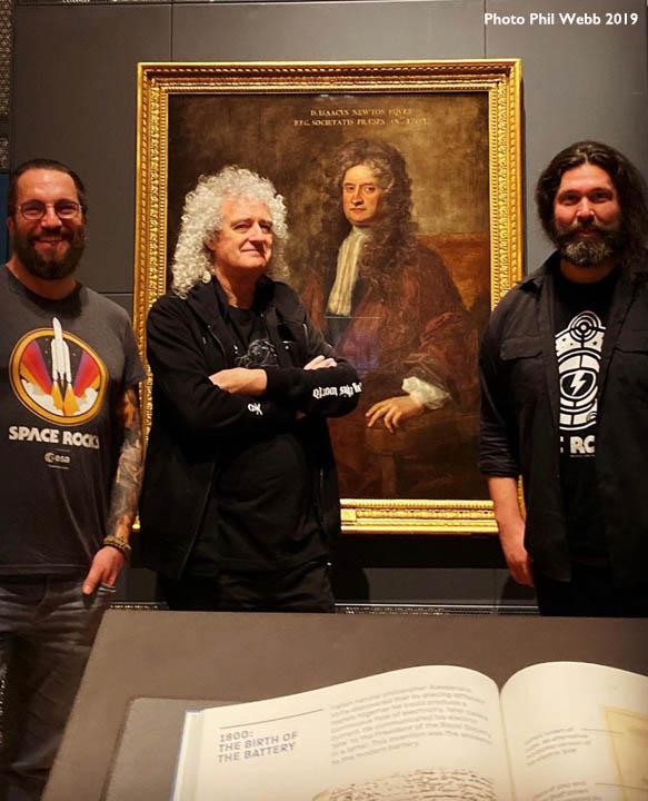 Matt Taylor, Alex Milas and Bri with Sir Isaac Newton