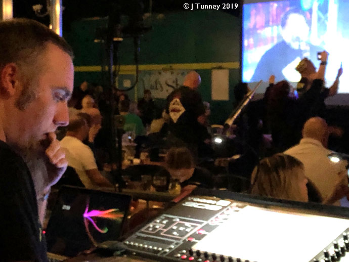 Tom on sound for Tim Staffell QFC Conv 2019