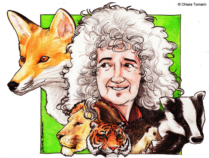 Brian with fox, lion, hedgebog and badger