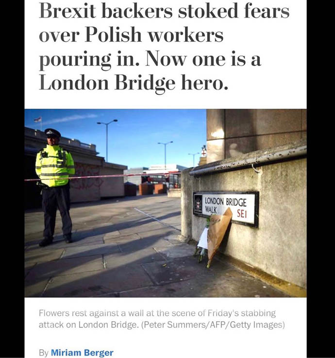 London Bridge hero - Washington Post 1