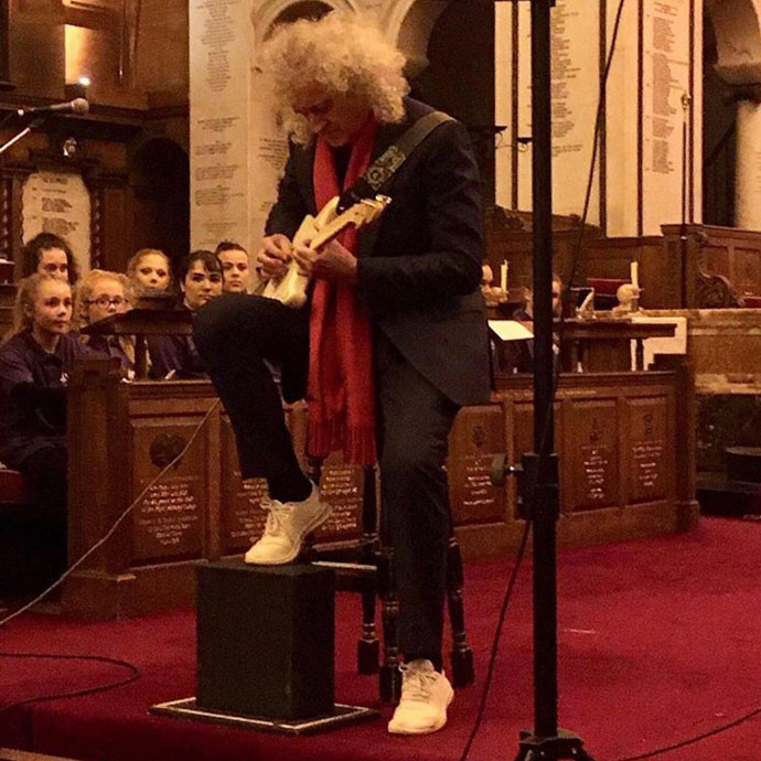 Brian plays guitar Sandhurst Chapel