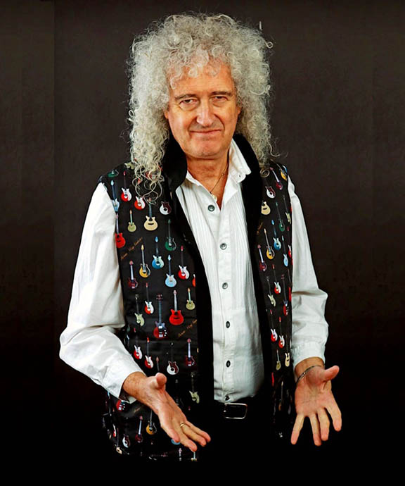Brian May wearing Hold Everything waistcoat - reversed