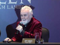 Roger Taylor speaking at Seoul Press Call