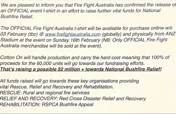 Fire Fight Australia shirt details