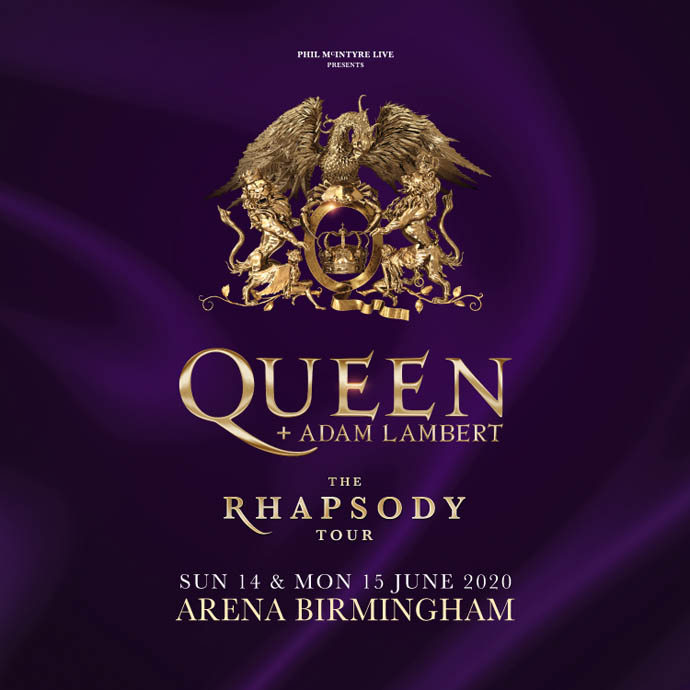 Queen + Adam Lambert Birmingham dates banner