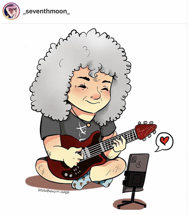 Bran playing guitar - cartoon