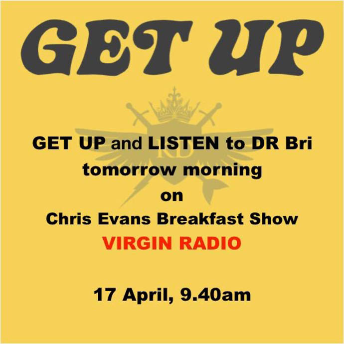 Get Up - Chris Evans, Virgin Radio - notice