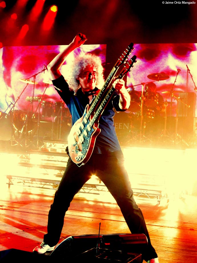 Bri with double-neck guitar