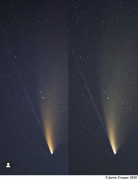 Comet NEOWISE by Jamie Cooper 19 July 2020 - parallel