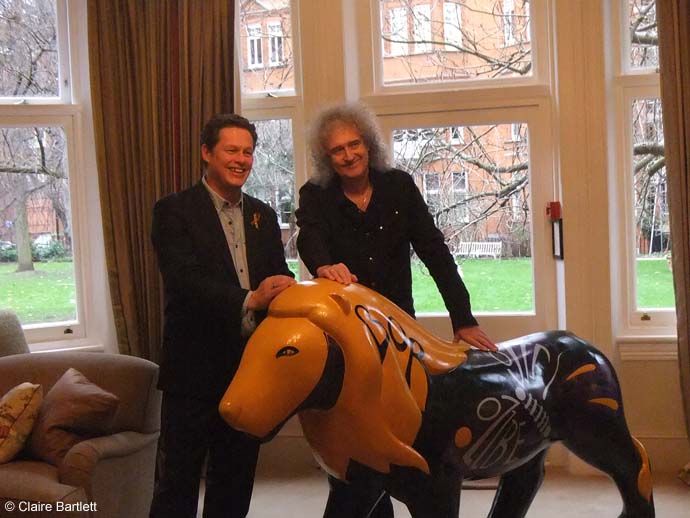 Bri and Will Travers, CEO of the BORN FREE Foundation. And the Lion Photo by Claire Bartlett 