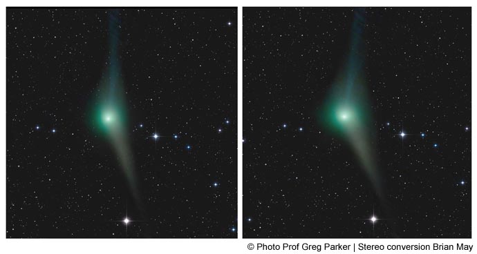 Comet Garradd - Photo: Prof Greg Parker. Stereo conversion: Bri. 