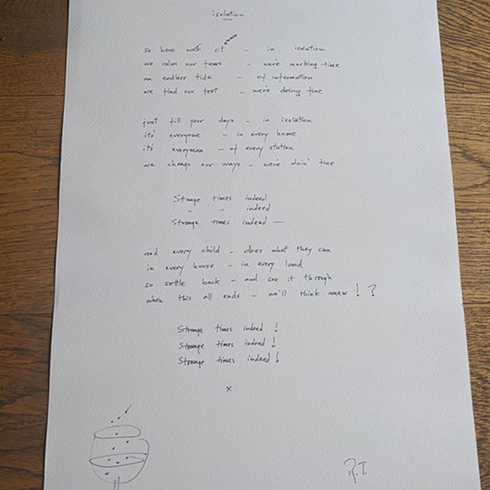 Roger Taylor handwritten lyrics